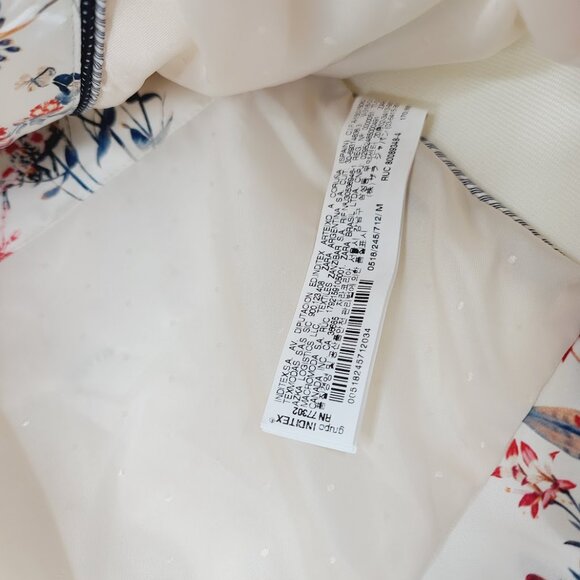Zara Women's White Red Wild Floral Print Stretch Full-Zip Quilted Jacket Size M - Picture 10 of 14